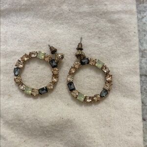Elegant Multicolor Crystal Hoop Earrings